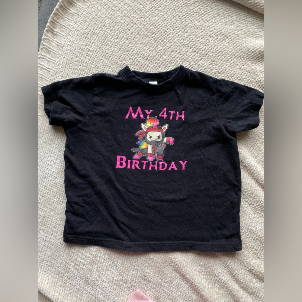 My 4th Birthday unicorn cotton Tshirt
